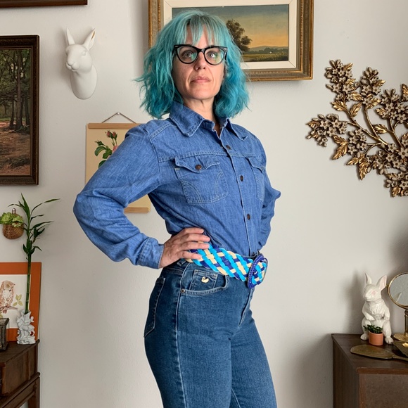 Vintage Montgomery Ward Denim Button Up Top - Picture 5 of 8